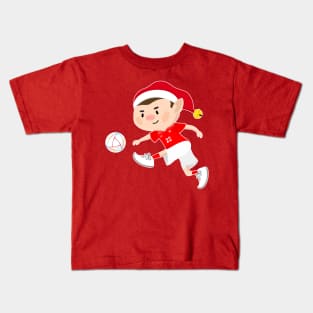 Switzerland football Christmas elf. Football World Cup soccer T-Shirt Kids T-Shirt